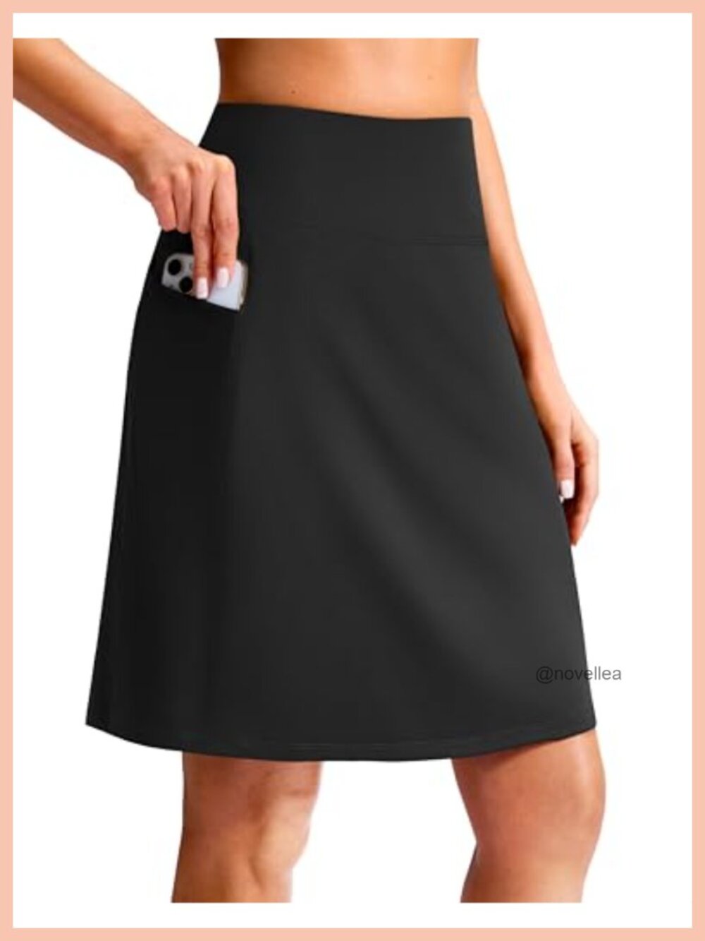 Women's 20" Knee Length Golf Skort with 4 Pockets Stretch High Waisted Athletic